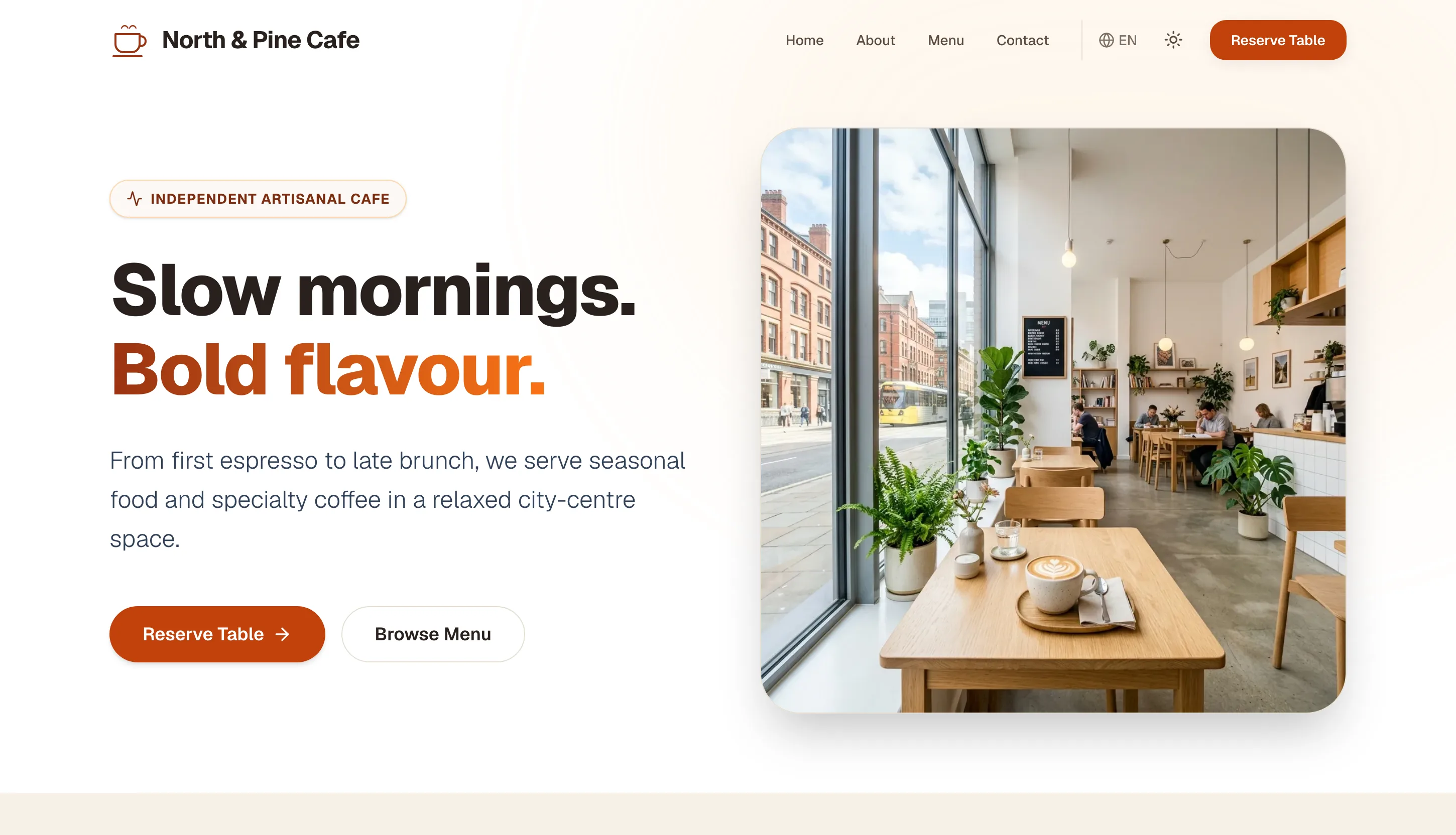 Bistro & Cafe — a hospitality website by AB Web Studio